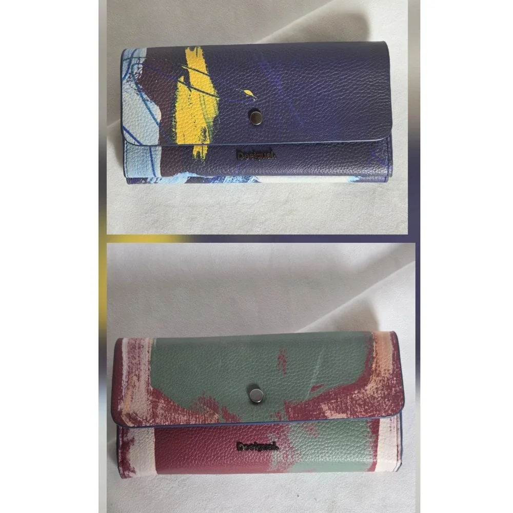 Desigual Abstract Print Multicolor Reversible Long Wallet 19WAYP34